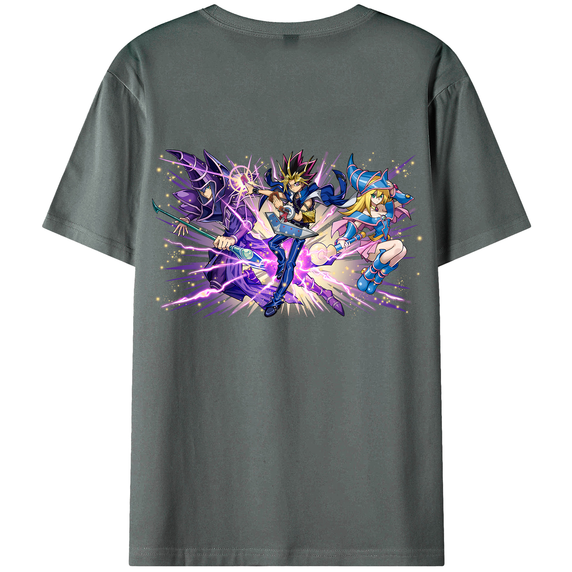 （画像用） 遊☆戯☆王 Yu-Gi-Oh! 綿100％ メンズ半袖Tシャツ（バックプリント） 通気性